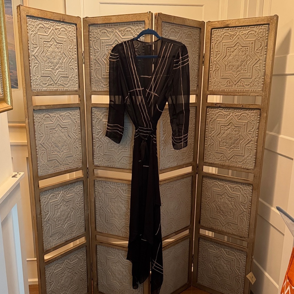 BCBGMaxAzria Black and White Asymmetrical Dress